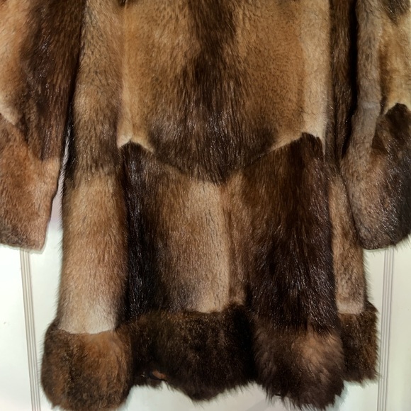 Vintage fur coat Bon Marche muskrat patchwork - Picture 9 of 12